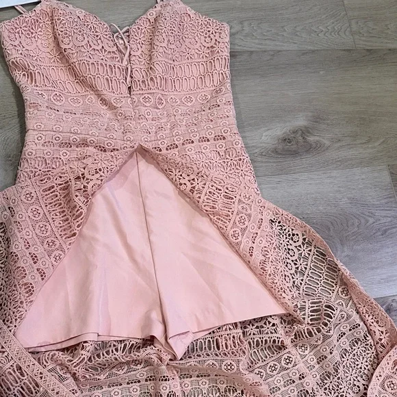 bebe Blush Lace Jumpsuit